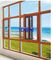 الصفحة الرئيسية المعاصرة الألومنيوم والنوافذ الخشبية ، زجاج النوافذ الزجاجية مزدوجة 5 ملم